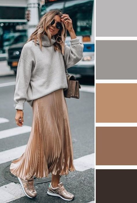 Combination Dresses, Colour Combinations Fashion, Color Combinations For Clothes, Cute Modest Outfits, Business Casual Outfits For Women, Outfit Formulas, Khaki Dress, Neutral Outfit, Cool Street Fashion