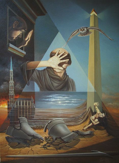 blinded by the light(2) | Gyuri Lohmuller's Paintings | Flickr Surrealism Paintings, Blinded By The Light, Citizen Of The World, Surreal World, Surrealist Art, Esoteric Art, Paintings Famous, Art Surrealism, Surrealism Art