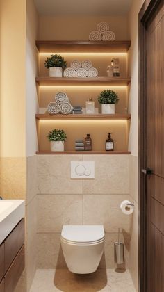 Floating Toilet, Small Space Bathroom Design, Over Toilet Storage, Bathroom Storage Ideas, Bathroom Storage Hacks, Toilet Shelves, Clear Bins, Bathroom Hacks, Small Space Bathroom