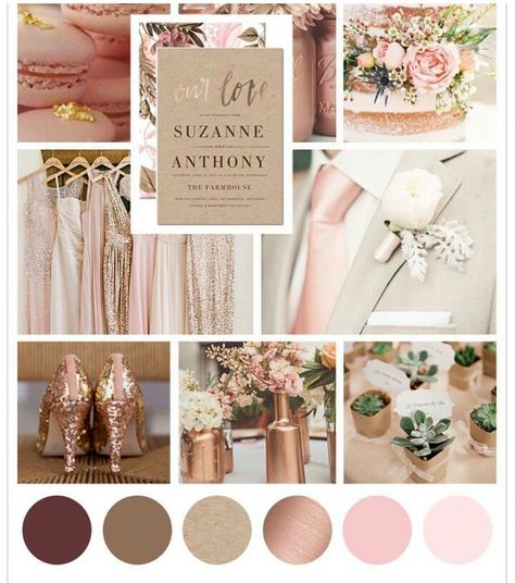 Champagne And Blush Wedding, 2026 Wedding, Wedding Color Scheme, Wedding Color Combinations, Party Colors, Gold Inspiration, Gray Wedding, Blush Gold, Foil Wedding Invitations