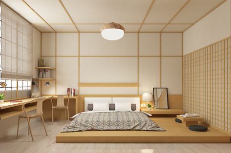 Japanese Room Bedrooms, Japan Bedroom, Modern Japanese Bedroom, Bedroom Japanese Style, Japanese Bedroom Ideas, Japanese Bedroom Design, Japanese Inspired Bedroom, Simple Modern Bedroom, Japanese Style Bedroom