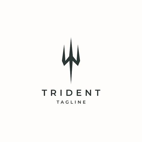 Trident logo icon design template flat v... | Premium Vector #Freepik #vector #trident-logo #logo-illustration #silhouette-logo #wave-logo Trident Logo Design, Trident Tattoo Design, Trident Tattoo, Trident Logo, Silhouette Logo, Wave Logo, Logo Icon Design, Sigil Magic, Ad Agency