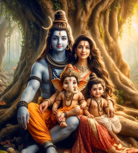 Ganesh Family Wallpaper, Shiva Parvati Family Images, Shiv Family Hd Wallpaper, Lord Shiva Family Hd Wallpaper, Shiv Parivar Hd Wallpaper, Shiva Family Photo, Mahadev Family, Murugan Photo, Shiv Ganga