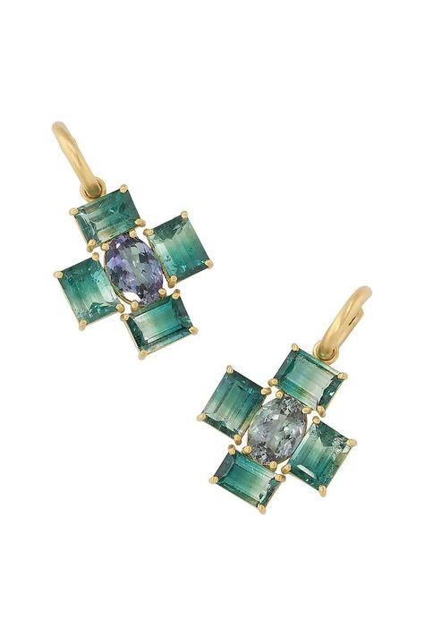 IRENE NEUWIRTH Gemmy Gem Tourmaline Huggie Earrings | SHOP BAZAAR Ombre Rings, Irene Neuwirth Jewelry, Cascade Necklace, Diamond Huggies, Palm Beach Jewelry, Gem Earrings, Marissa Collections, Irene Neuwirth, Drop Design