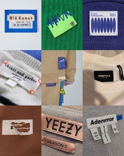 Labels Clothing Etiquette Design, Shirt Label Design Clothing Tags, Size Tags For Clothing, Clothes Label Design Tags, Clothing Labels Design Ideas, Woven Label Design, Mm Paris, Clothing Manufacturing, Clothing Labels Design