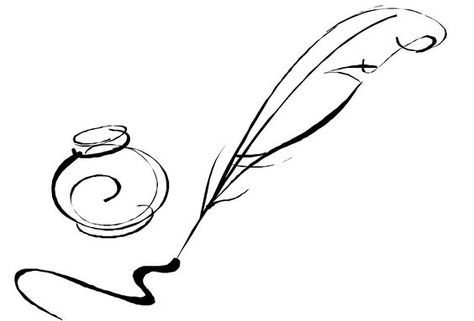 Ink Pot And Quill Tattoo, Quil Pen Tattoo, Quill And Ink Tattoo, Quill Pen Drawing, Feather Pen Drawing, Quill Pen Tattoo, Quill Drawing, Pen Clipart, Quill Tattoo