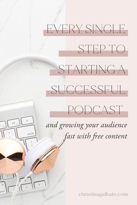 I'm sharing every single step and things you need to start a podcast. The process of starting a podcast is fairly similar to starting a blog. Although the medium in which you deliver your content is different, gaining clarity and niching down is essential before you launch your show. Let's go over the 20 steps! #podcast #businesstips Influencer Marketing Agency, Interview Format, Creative Podcast, Start A Podcast, Music Marketing, Podcast Tips, Podcast Topics, Podcast Studio, Design Podcast