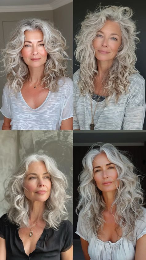 Grey Hairstyles, Grey Hair Over 50, Grey Hair Transformation, Grey Curly Hair, Gorgeous Gray Hair, Grey Hair Inspiration, Hair Mistakes, Grey Hair Styles For Women, Silver Grey Hair