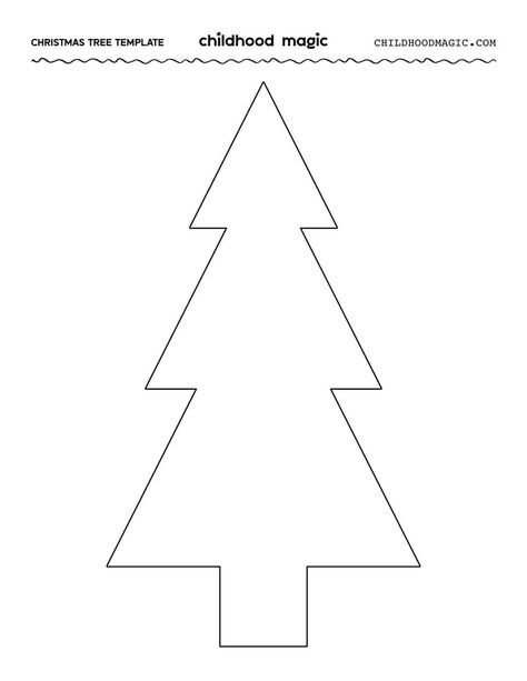 Christmas Tree Outline - Childhood Magic Tree Farm Decorations, Paper Tree Template, Tree Template Printable Free, Christmas Tree Patterns Free Printable, Make Your Own Christmas Tree, Christmas Tree Shapes, Farm Decorations, Christmas Tree Outline, Craft For Children