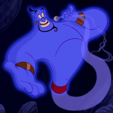 Blue Cartoon Character, Aladdin Characters, Disney Movie Art, Genie Aladdin, 2000s Cartoons, Female Villains, Disney Images, Disney Aladdin, Old Disney