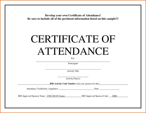 5+ Certificate of Attendance Templates - Word Excel Templates Attendance Printable, Award Templates Free, Attendance Template, Perfect Attendance Award, Perfect Attendance Certificate, Attendance Certificate, Certificate Of Participation Template, Blank Certificate Template, Free Printable Certificates