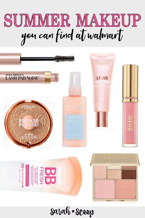 Here's our 6-step guide to beautiful summer makeup that you can find at Walmart! Summer Make Up Looks Natural, Make Up Items Beauty Products, Best Makeup Products For Natural Look, Summer Make Up Products, Walmart Beauty Must Haves, Lumi Loreal, Walmart Must Haves, Summer Makeup Products, Walmart Makeup