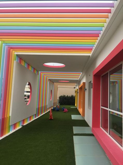 Kindergarten architecture design ,project, plan, exterior Kindergarten Architecture Design, Kindergarten Entrance, Kindergarten Architecture, Kindergarten Interior, Preschool Designs, School Building Design, Daycare Decor, Daycare Design, Kindergarten Projects