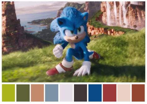 Sonic Color Palette, Movie Color Palette, Cinema Colours, The Hedgehog, Color Palettes, Sonic, Sonic The Hedgehog, Color Palette, Mario Characters