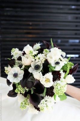 black and white reception wedding flowers,  wedding decor, wedding flower centerpiece, wedding flower arrangement, add pic source on comment and we will update it. www.myfloweraffair.com can create this beautiful wedding flower look. Flower Arrangements For Black And White Wedding, Black And White Flowers Arrangements, Black Flower Centerpieces, Black Flowers Wedding, Black And White Flower Arrangements, White Flowers With Black Center, Black And White Wedding Aesthetic Flowers, Black Tie Wedding White Flowers, Wedding Flowers Arrangements