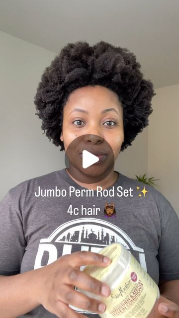 Ezinne Chukwu A. on Instagram: "Jumbo Perm Rod Set on my 4c hair✨🪮💆🏾‍♀️ Products used: 1. Jamaican Black Castor oil Strengthen & Restore leave In conditioner by @sheamoisture @sheamoistureuk  2. Curl Essence Moisturizing oil cocktail by @keracareofficial @keracareuk  3. The Fro cream by @holycurls   I didn’t add a mousse but you can absolutely add some right after applying the leave in the if you want it to last longer. And you can add a gel towards the end of the layering for longer lasting curls.  #naturalhair #teamnatural #4chairstyles #4chair #blackhairstyles #blackhair #type4hair #type4kinksandcoils #4c #4b #kinkycurly #kinkycoily" How To Curl 4c Hair With Gel, Rev Air 4c Hair, Jumbo Perm Rods On Natural Hair, Curl Activator On 4c Natural Hair, Perm Rod Set On Natural Hair 4c, Gina Curl 4c Hair, Perm Rods On Natural Hair 4c, Mousse On Natural Hair, Curling 4c Natural Hair