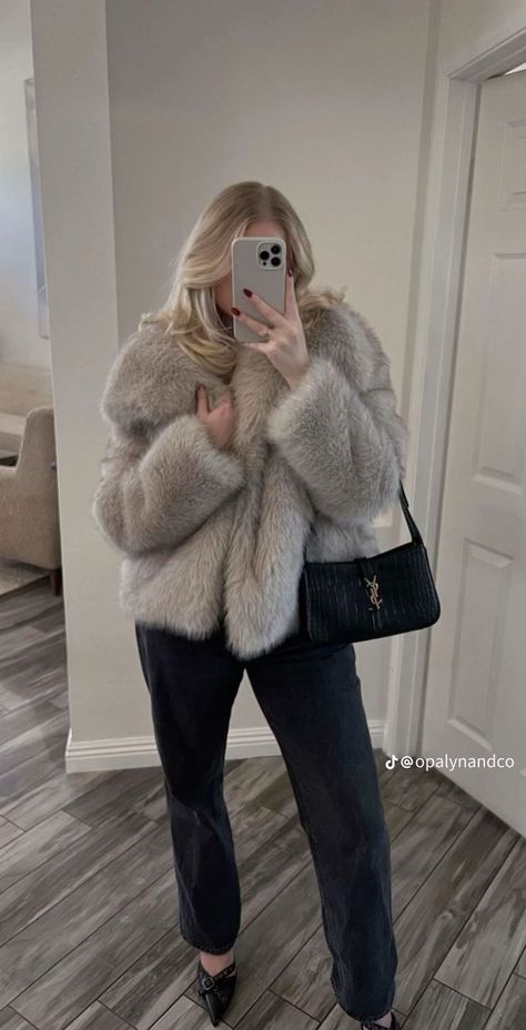 Womens Fur Coat Outfit, Estetic Outfits, Zara Fur Coat Outfit, Winter Outfits Fur Coat, Outfits With Fur Coat, Zara Fur Coat, Must Haves For Women, Women’s Coats, Coats Outfits Women