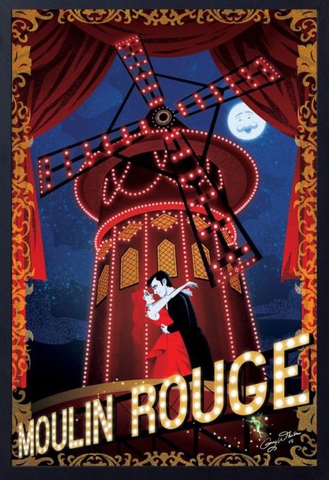 Moulin Rouge Fancy Fanart, Moulin Rouge Film, Moulan Rouge, Film Moulin Rouge, Moulin Rouge Movie, Film Illustration, Moulin Rouge Paris, Event Posters, Windmill Design