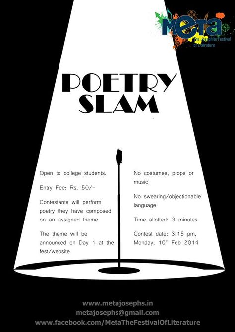 Poetry slam. monday 10th Feb. 3:15 Poetry Slam Poster, Poetry Event Poster, Slam Poetry Aesthetic, Poetry Slam Aesthetic, Poetry Poster Design, Poetry Posters Design, Quill Aesthetic, Bookstore Website, Poetry Event