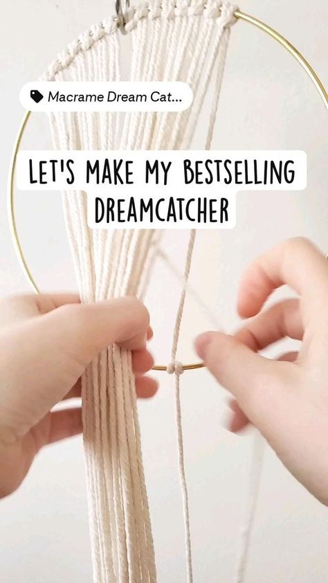 Dream Catcher Step By Step, Diy Macrame Plant Hanger Tutorials, Crochet Dream Catcher, Diy Dream Catcher Tutorial, Dream Catcher Patterns, Dream Catcher Tutorial, Decorative Crochet, Macrame Wall Hanging Tutorial, Crochet Macrame