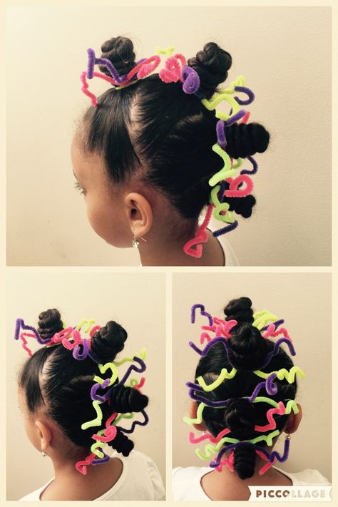 Cheer Crazy Hair Day, Wacky Hair Day Ideas For Short Hair, Crazy Hair Day Girls Short Hair, Crazy Hair Day Braids, Crazy Hair Day Toddler Girl, Wild And Wacky Day At School, Crazy Hair Day For Curly Hair, Crazy Hair Day For Girls Easy, Simple Crazy Hair Day Ideas For Teachers