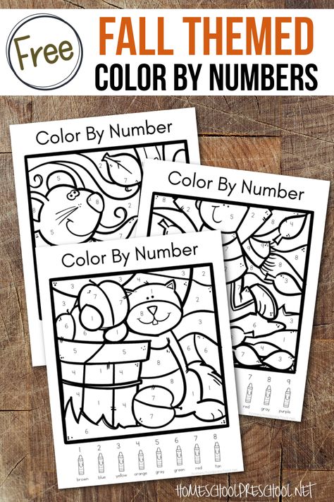 Color By Numbers Kindergarten, Math For Prek Free Printables, Fall Tree Worksheet, Fall Color By Number Kindergarten, Color By Number Fall Worksheets, Color By Number For Preschool, Letter Number Color Shape Of The Week, Graphing For Kindergarten Free, Fall Theme Kindergarten Activities