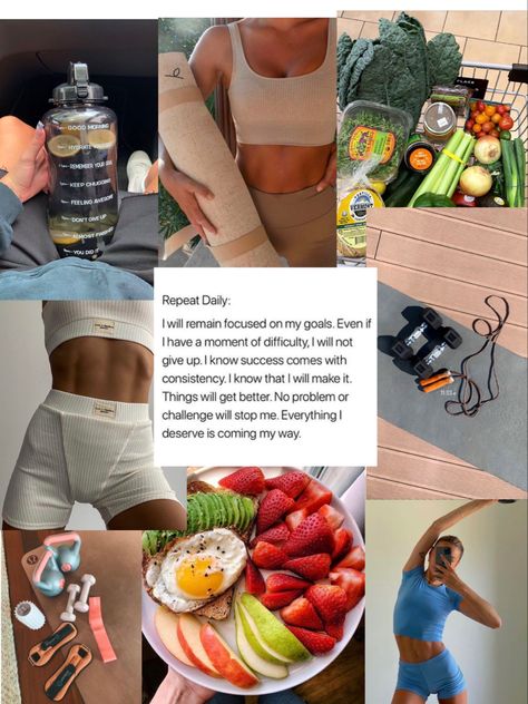 That girl. Fitness. Health. Lifestyle. Workout. Fruit. Weights. Body. Motivational. Fit. Healthy Sport, Fitness Vision Board, Wellness Journal, Healthy Lifestyle Motivation, Fitness Inspiration Body, Healthy Girl, Healthy Lifestyle Inspiration, Workout Aesthetic, Fitness Planner