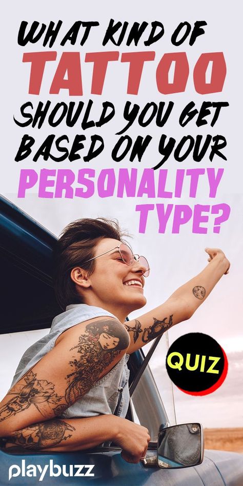 What kind of tattoo should you get based on your personality type? *** #PlaybuzzQuiz Personality Quiz Fashion Style Look Ink Artist Drawing Playbuzz Quiz What’s Your Style Quiz, What Celebrity Do I Look Like Quiz, The Advocate Personality, Tattoo Quiz, Advocate Personality Type, Personal Style Quiz, What Horse Breed Am I Quiz, Personality Type Quiz, Uquiz.com Quizzes Deep