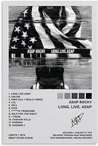 JINZE Asap Poster Rocky Long. Live. Asap Album Cover Poster Decorative Painting Canvas Wall Posters And Art Picture Print Modern Family Bedroom Decor Posters for Room Aesthetic 12x18inch(30x45cm) Long Live Asap Poster, Long Live Asap Album Cover, Asap Rocky Album Cover, Asap Album Cover, Asap Poster, Long Live Asap, Album Cover Wall Decor, Asap Rocky Poster, Rocky Poster