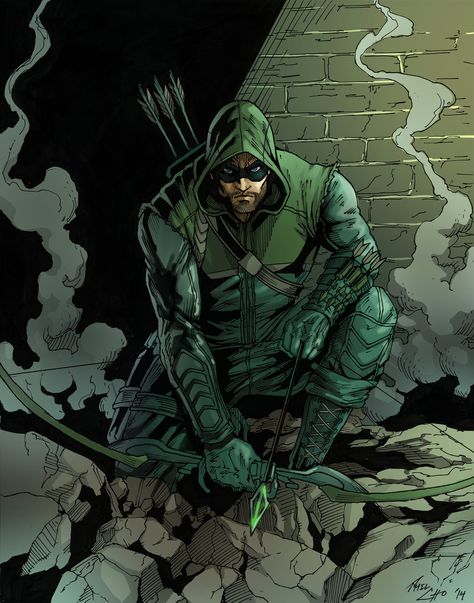 The Arrow by phil-cho.deviantart.com on @DeviantArt Green Arrow Comics, Arrow Comic, The Green Arrow, Arrow Black Canary, Arrow Art, Dc Comics Wallpaper, Team Arrow, Arrow Tv, Univers Dc