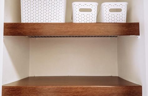 Shelves Contact Paper, Cover Wire Shelves With Foam Board, Diy Wood Shelf Cover, Foam Board Shelves Diy, Contact Paper For Pantry Shelves, Foam Board Wire Shelf Cover, Contact Paper Pantry Shelves, Cover Shelves With Contact Paper, Cover Shelves With Wood