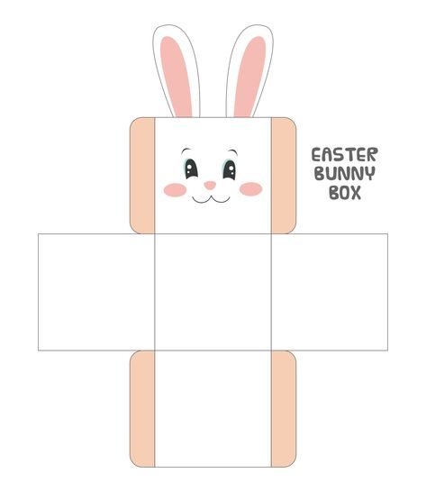 Printable Easter Box Template Easter Boxes Template, Animal Box Template, Bunny Box Template, Easter Gifts Diy, Gift Box Template Printable, Gift Box Printable, Box Templates Printable Free, Easter Boxes, Diy Easter Treats