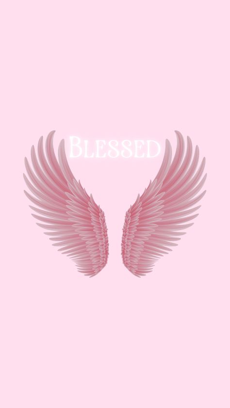 #angel #blessed #phonewallpaperquotesinspirational Pink Angel Wallpaper, God Pink Wallpaper, Angelcore Aesthetic, Wings Wallpaper, Girly Wallpaper, Pink Wallpapers, Celtic Goddess, Angel Wallpaper, Pink Angel