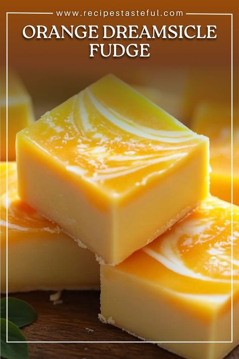 This Orange Dreamsicle Fudge captures the delicious, creamy, and tangy flavors of an orange creamsicle in a decadent, easy-to-make treat. With white chocolate, marshmallow cream, and orange extract, this fudge is both sweet and refreshing. It's the perfect way to enjoy a taste of summer all year round. This creamy, vibrant orange fudge is a crowd-pleasing dessert that's great for parties, holidays, or as a delightful homemade gift. Best Creamy Fudge Recipe, Dreamsicle Fudge, Creamsicle Fudge Recipe, Orange Fudge Recipes, Creamy Fudge Recipe, Creamsicle Truffles, Orange Fudge, Fudge Flavors, Orange Extract