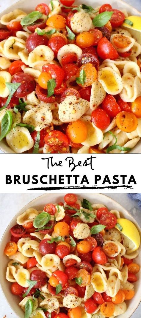 Bruschetta Pasta, Summer Pasta Salad Recipes, Easy Summer Dinners, Summer Meal, Summer Pasta Salad, Pasta Salad Recipes, Tomato Recipes, Summer Dinner, Pasta Recipe