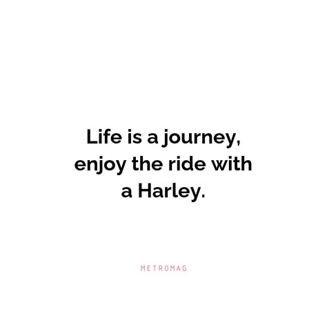 Are you looking for the perfect Harley Davidson caption or quote for your next Instagram post? We have compiled the best Harley Davidson captions and quotes to make your post stand out! See all quotes and captions on https://metromag.com/harley-davidson-captions/ Harley Quotes, Harley Davidson Quotes, Bike Quotes, Quotes For Instagram, Life Is A Journey, All Quotes, Instagram Captions, Be Yourself Quotes, Harley Davidson