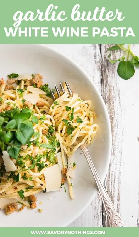 White Wine Pasta Recipes, White Wine Pasta, Lemon Dinner, Wine Pasta Sauce, White Wine Pasta Sauce, Garlic White Wine Sauce, Butter Sauce For Pasta, Wine Pasta, Garlic Butter Pasta