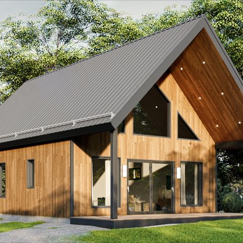 Cette famille de La Prairie a économisé un bon moment pour pouvoir s’offrir ce petit chalet avec étage. Afin de commencer leurs travaux, ils ont d'abord fait appel à Plan Maison Québec pour leur concevoir un plan de qualité basé sur un modèle existant, mais modifié selon les besoins de cette famille. Vous craquez également sur ce chalet? Contactez-nous pour nous faire part de vos envies ! Chalet Plan, La Prairie, Habitat, Tiny House, How To Plan