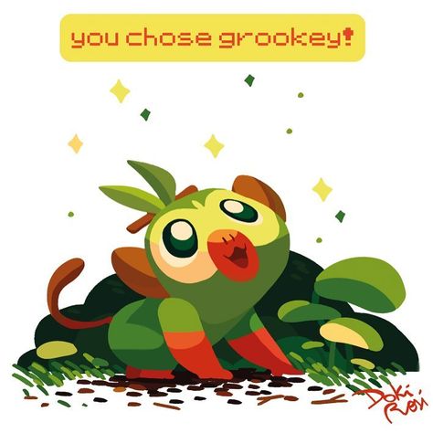 Doki Rosi on Instagram: “You chose grookey! 🌱 #grookey #pokemon #gen8 #teamgrookey” Grookey Pokemon, Fire Type Pokémon, Apple Lessons, Anime Friends, Right In The Childhood, Pokemon Starters, Ghost Type, Pokemon Ships, Pokemon Images