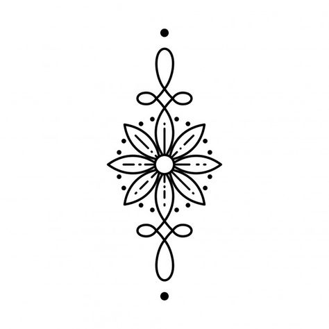 Geometric tattoo | Premium Vector Small Henna Tattoos, Small Henna Designs, Cute Henna Tattoos, Small Henna, Cute Henna, Tato Henna, Arte Doodle, Henna Tattoo Designs Hand, Simple Henna Tattoo