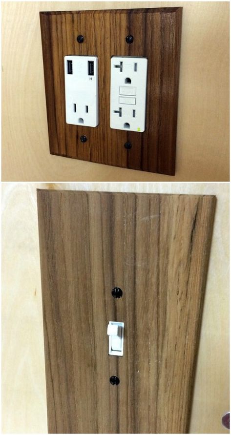 Plate Covers Diy, Rustic Light Switch Covers, Decorative Wood Pieces, Light Switch Covers Diy, Wood Deco, Decorative Switch Plate, House Craft, Painted Kitchen Cabinets Colors, Home Inside