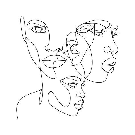 Outline Of Woman, Line Art Faces, Face Line Art, One Line Art Face, Line Art Woman, Woman Line Art, Line Art Design Black Woman, Line Drawing Black Woman, One Line Tattoo Black Woman Face