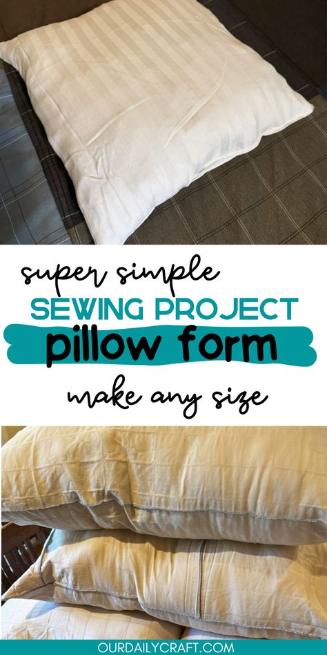 how to sew a pillow form tutorial How To Make A Throw Pillow, Homemade Pillows, Make A Pillow, Daily Crafts, Diy Pillow, Pillow Cases Diy, Oversized Pillows, Big Pillows, Material Things