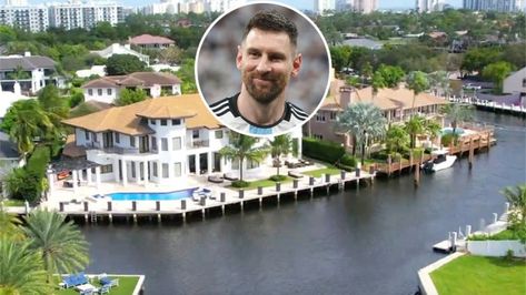 Lionel Messi Just Scored a Chic Waterfront Mansion in South Florida Lionel Messi House, Waterfront Mansion, Makeup Area, Soccer Star, Sunny Isles Beach, Intracoastal Waterway, Sunny Isles, Robb Report, Master Retreat