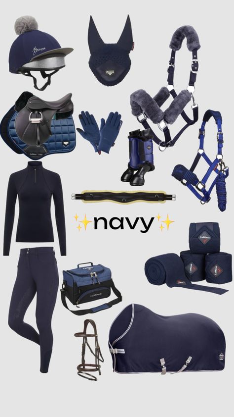 Navy English Horse Tack, Horse Riding Outfit, Horse Riding Clothes, English Horse, Equestrian Outfits, Riding Outfit, Horse Tack, Horseback Riding, Horse Riding