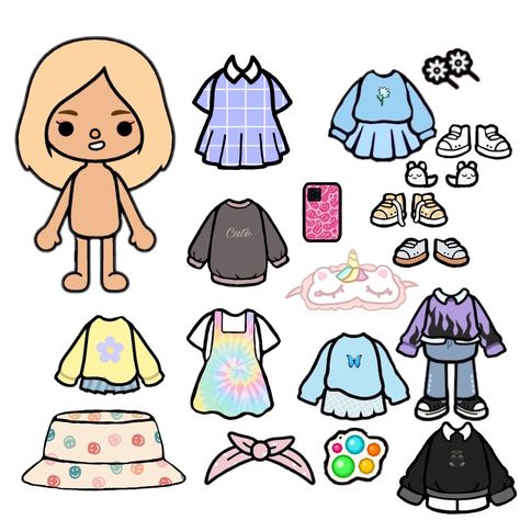 Toca Boca Paper Doll Wednesday, Toca Boca Dress Up Printable, Toca Boca Pepper Doll, Toca Boca Paper Doll Accessories, Toca World Paper Doll, Boneka Kertas Toca Boca, Toca Boca Printables Doll, Toca Boca Paper Doll House Printable, Toca Boca Doll Paper