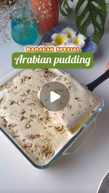 Saista Shaikh on Instagram: "Ramadan special ‘Arabian pudding’  Ingredients  500 ml milk 1 tbsp vanilla custard powder (mix it with 2 tbsp water before adding into hot milk) 5-6 tbsp sugar 12 slices milk bread or white bread (remove the edges) 50 ml chilled milk cream  2-3 tbsp condensed milk 1 tsp vanilla essence (to be added to whipped cream to enhance the flavour)  Handful of chopped pistachios and almonds   Tip : Just put one bread (do not stack up the bread) when layering so that the custard milk will properly get soaked in the bread. Make 3 layers of bread each time pour custard milk on top.  Do not make custard milk too thick otherwise it won’t get soaked in the bread." Bread Custard Recipe, Almond Milk Pudding Recipe, Arabian Bread Pudding, Arabian Pudding Recipe, Bread Sweet Recipes Indian, Milk Sweet Recipes Indian, Milk Powder Sweet Recipes, Condensed Milk Recipes Desserts Easy, Arabian Pudding