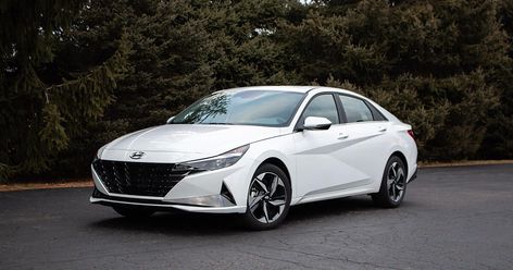 Standout styling and a host of infotainment and safety technology set the 2021 Hyundai Elantra apart. Elantra Hyundai, Affordable Electric Cars, Affordable Cars, Kumho Tires, Chevy Bolt, Small Suv, Bronco Sports, Hybrid Car, Hyundai Elantra