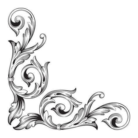 Discover thousands of Premium vectors available in AI and EPS formats Scroll Ornament, Floral Engraving, Filigree Tattoo, Baroque Decor, Art Alevel, Elements Tattoo, Baroque Frames, Ornament Drawing, Tooling Patterns