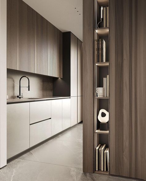 Minimalist Kitchen Cabinets, Vstupná Hala, Elegant Kitchen Decor, Modern Wood Kitchen, Kitchen Cabinetry Design, Wooden Kitchen Cabinets, Interior Design Per La Casa, Kitchen Interior Design Decor, Cabinetry Design